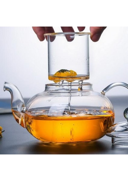 1 Adet 1000 ml Isıya Dayanıklı Cam Çaydanlık Çay Demlik Su Sürahi Şişe Çiçek Cam Çaydanlık Demlik Çay Yaprak ile Bitkisel Kahve Limonata 1000ML | Sürahi (Yurt Dışından)