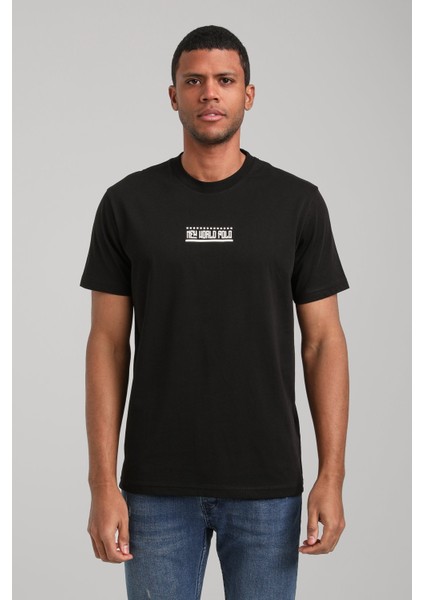 Bisiklet Yaka Siyah Slim Fit Tişört 24SSM20283