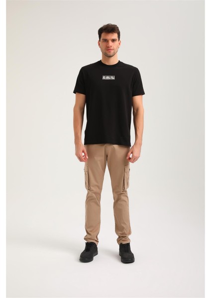 Bisiklet Yaka Siyah Slim Fit Tişört 24SSM20283