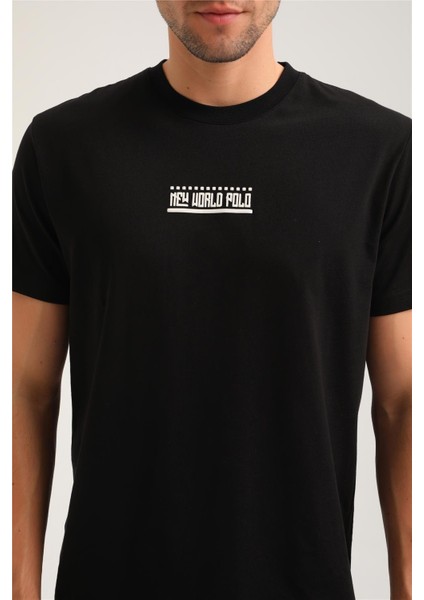 Bisiklet Yaka Siyah Slim Fit Tişört 24SSM20283