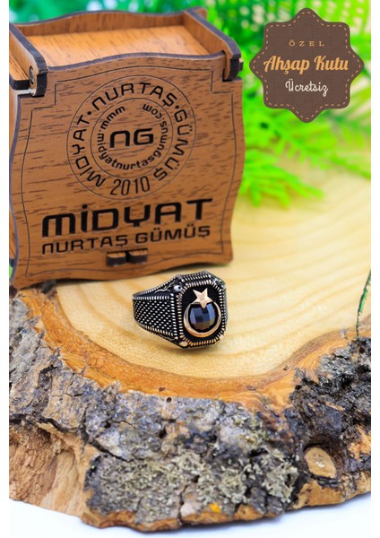 Ayyıldız Model Yakut Taşlı 925 Ayar Erkek Gümüş Yüzük 201013589 modelleri