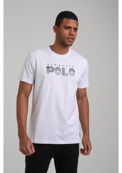 Bisiklet Yaka Beyaz Regular Custom Tişört 24SSM20320 fırsatları