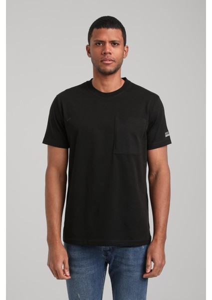 Bisiklet Yaka Siyah Slim Fit Tişört 24SSM20273