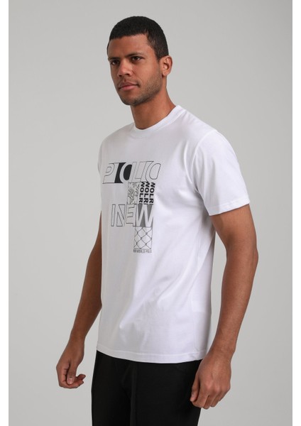 Bisiklet Yaka Beyaz Slim Fit Tişört 24SSM20295