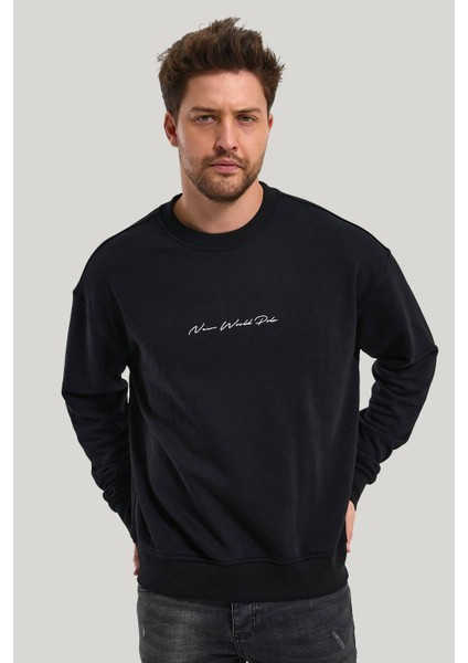 Bisiklet Yaka Siyah Slim Fit Sweatshirt 23FWM60168 fırsatları