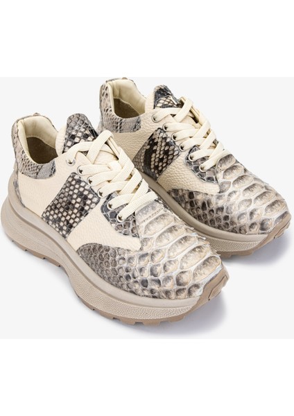 Lyra Kadın Bej Yılan Deri Sneakers & Spor Ayakkabı 1011 6416 Bn Ayk Y24 fiyatları