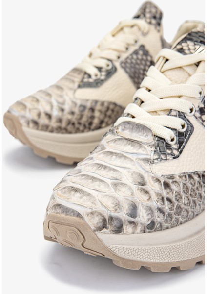 Lyra Kadın Bej Yılan Deri Sneakers & Spor Ayakkabı 1011 6416 Bn Ayk Y24 modelleri