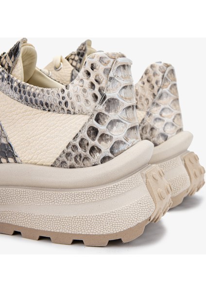 Lyra Kadın Bej Yılan Deri Sneakers & Spor Ayakkabı 1011 6416 Bn Ayk Y24 fırsatları