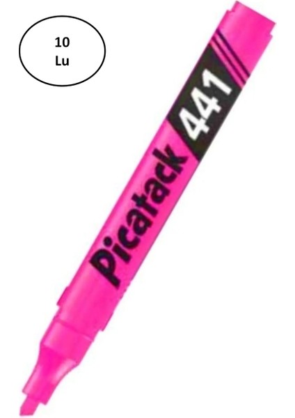 441 Fosforlu Kalem Pembe 10'lu