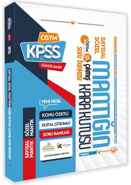 KPSS Sayısal ve Sözel Mantığın Kara Kutusu Konu Özetli Tamamı Dijital Çözümlü Soru Bankası fiyatları