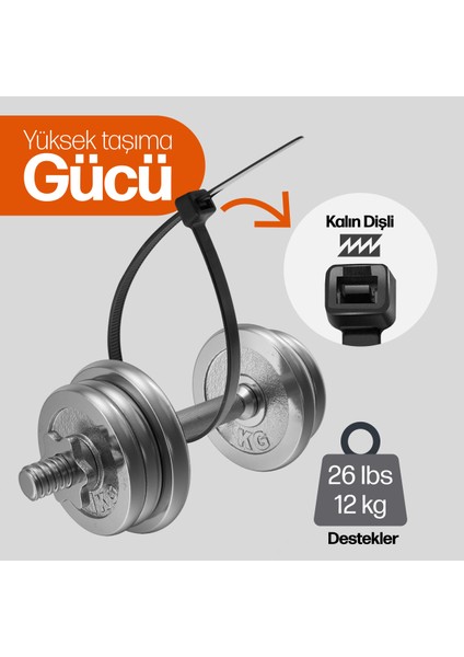 Kablo Bağı 2,5x100 mm 2000'li Paket Çok Amaçlı Kablo Bağları, 10 cm Premium Kalite Siyah Kablo Klipsi, Plastik Kelepçe fiyatları