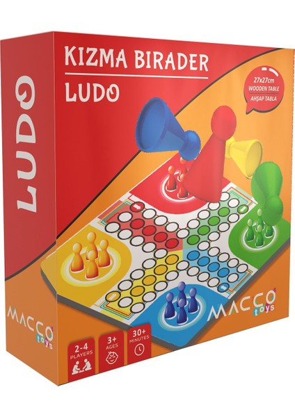 Ahşap Kızma Birader Kutu Oyunu Taşınabilir Portatif Paketli Midi Paket