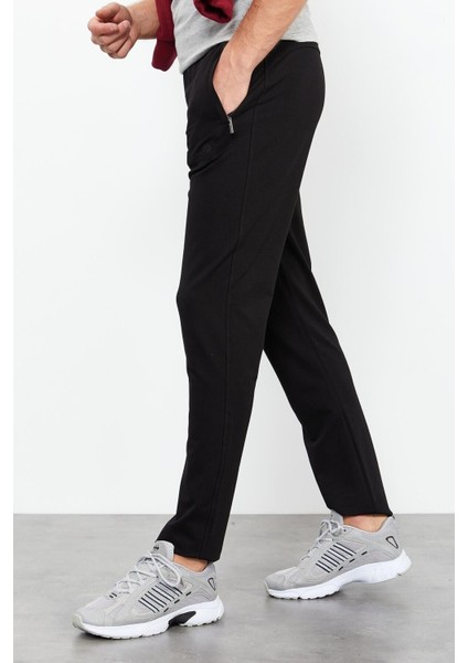 Klasik Cep Fermuarlı Siyah Erkek Eşofman Alt T06ER-84669 fiyatları