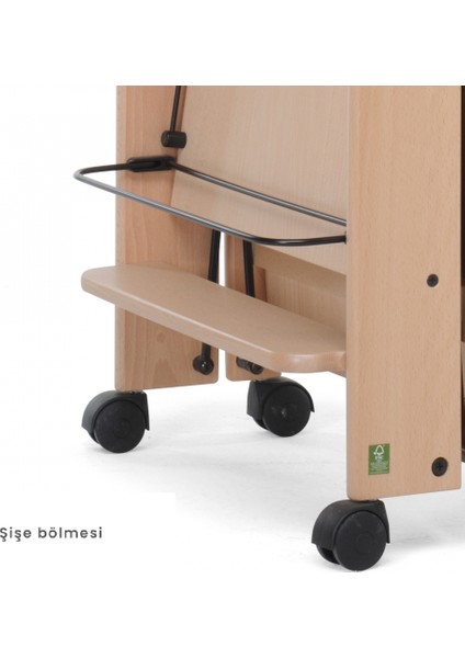 Servıce, Servis Katlanabilir Ahşap Arabası Doğal Renk