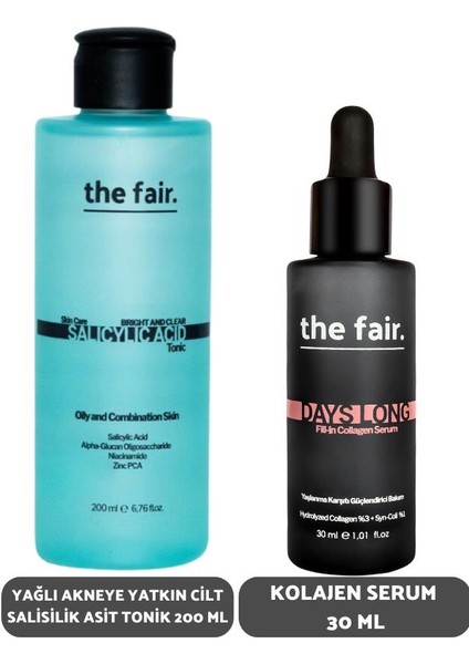 The Fair. Yağlı Akneye Yatkın Cilt Salisilik Asit Tonik 200 ml ve Kolajen Serum 30 ml