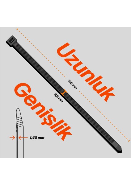 Kablo Bağı 3,6x150 mm 200'lü Paket Çok Amaçlı Kablo Bağları, 15 cm Premium Kalite Siyah Kablo Klipsi, Plastik Kelepçe fırsatları