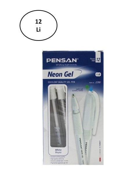 Neon Jel Kalem 1 mm Beyaz 2290 12'li