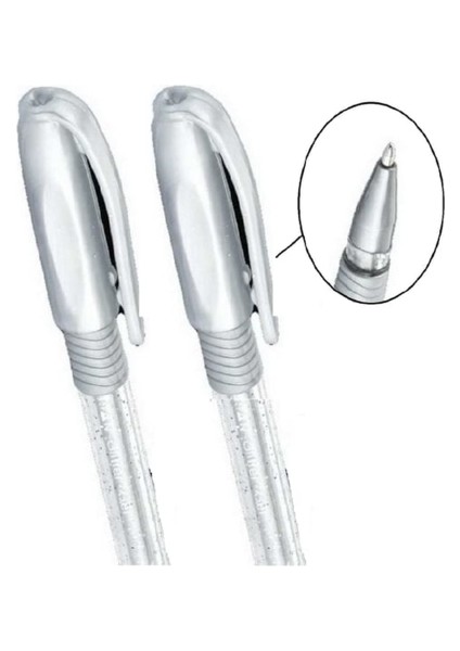 Glitter Simli Jel Kalem 1 mm Gümüş 12'li fiyatları