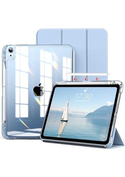 Ipad Air 11INÇ 2024 Air 4/5/6.nesil 10.9 Uyumlu Kılıf Pen Charge Şeffaf Kalem Bölmeli Case