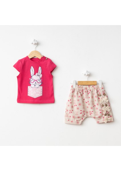 Baby Fou Tavşan Desen Çicek Baskı Takım