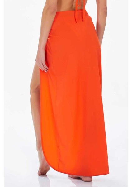 Mayo Üzerine Bağlanabilir Likralı Etek Pareo Emely 6137 Turuncu fiyatları