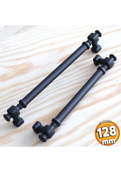 Talas Siyah Düz Metal Kulp 128 mm 12.8 cm Mutfak Çekmece Mobilya Dolap Dolabı Kapak Kulpları Kulb