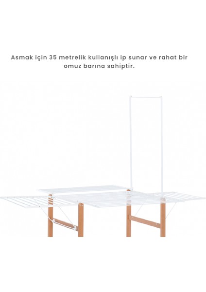 Supergulliver Katlanabilir Çamaşır Kurutmalık Ceviz Rengi