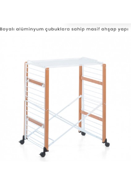 Supergulliver Katlanabilir Çamaşır Kurutmalık Ceviz Rengi