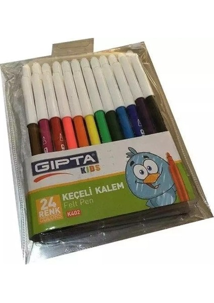 Keçeli Boya Kalemi Pvc Çantalı 24 Renk