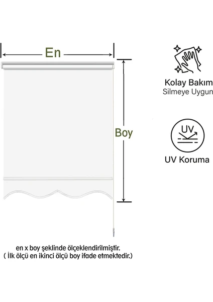 Binbirperde Dilimli Beyaz Stor Perde