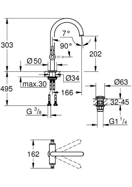 Lavabo Bataryası Atrio L Boyut - 21145AL0