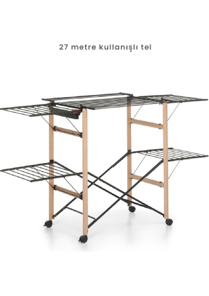 Gulliver 4.0 Çamaşır Kurutma Askısı Doğal/siyah Renk
