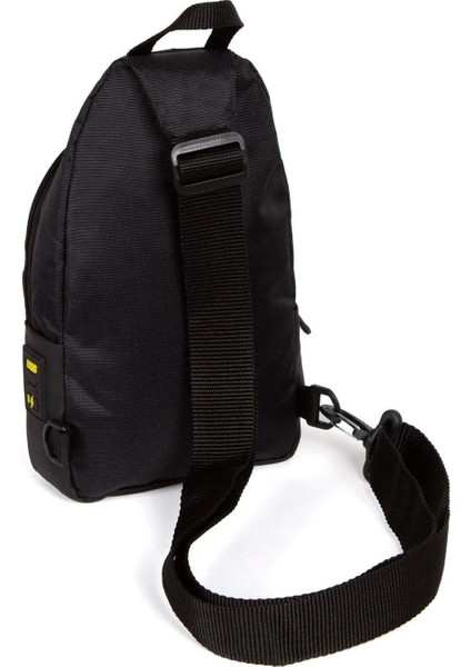 Unisex Siyah Imperteks Kumaş USB Kulaklık Çıkışlı Fermuarlı Bel Göğüs ve Omuz Çantası (19X29CM) tul202