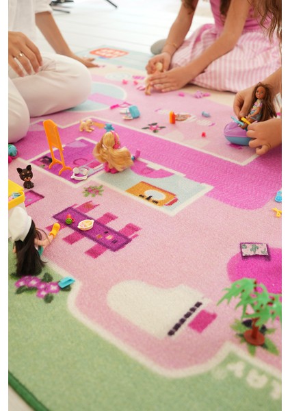 Tufting Dokuma Çocuk Oyun Halısı - Dollhouse | Bebek Evi fırsatları