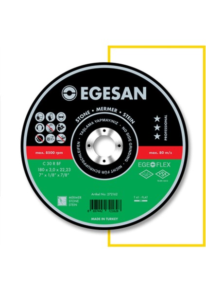 Egesan 230*3,0*22,23 Mermer Kesici Taş