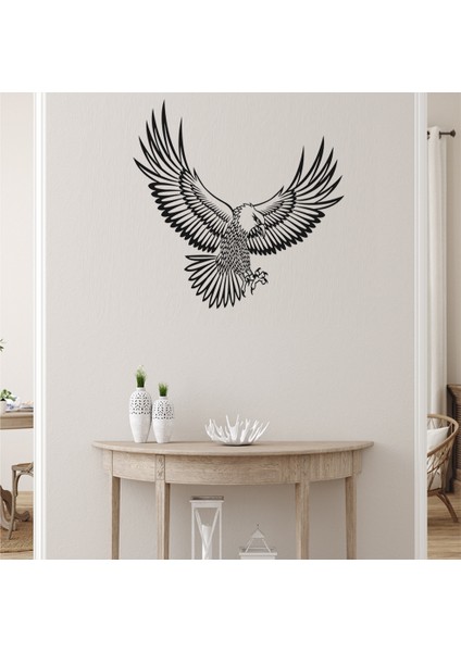 Kartal Metal Duvar Tablosu 60X45CM Siyah