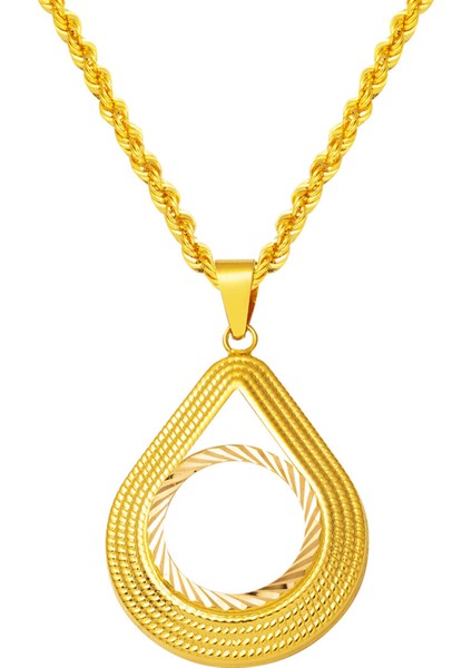 Taşsız Çeyrek Altınlık Zincirli Altın Çerçeve Kolye