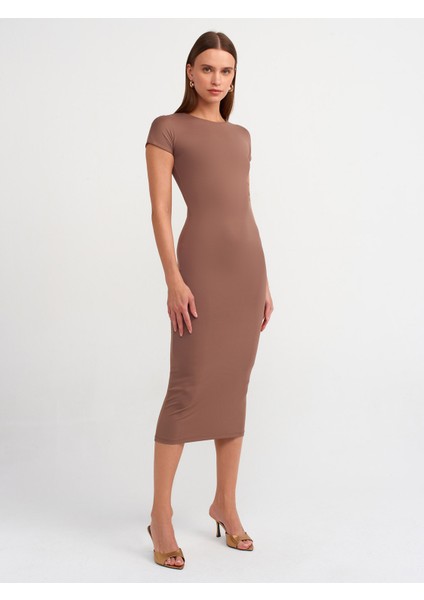 90890 Bisiklet Yaka Uzun Elbise-Sütlü K. fırsatları