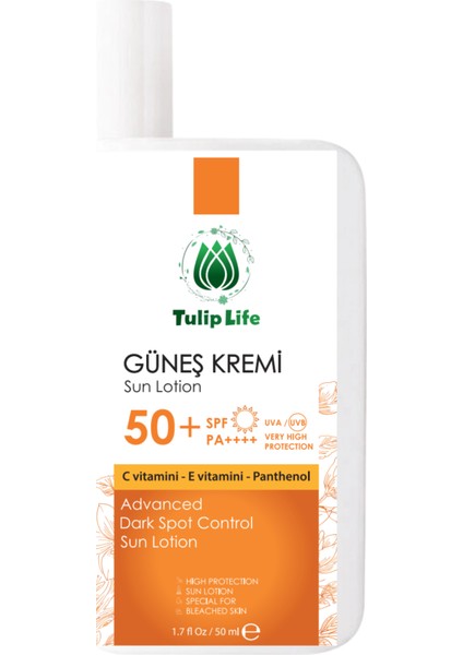 Sun Care Spf+50 High Portection Leke Karşıtı Nemlendirici Yüksek Koruma Güneş Kremi 50 ml