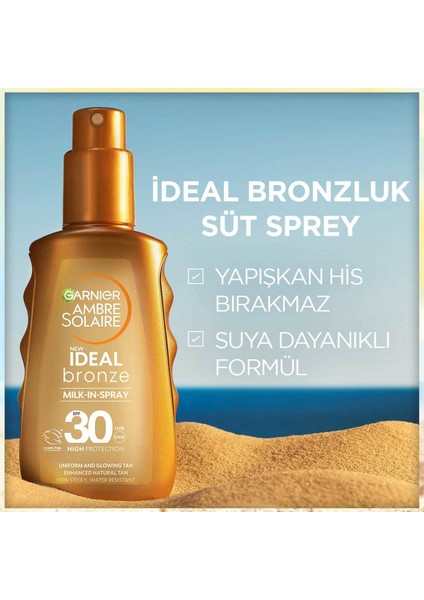 Ambre Solaire İdeal Bronzluk Güneş Koruyucu Sprey SPF30 150ML