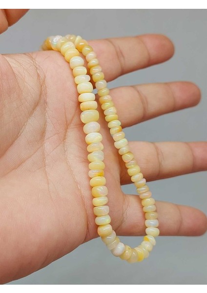 Etiyopya Opal Taşı Kolye Yansımalı Renkler 68 Karat Çelik Kapama (51262)