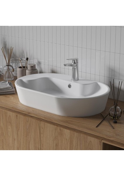 Topic Tezgah Üstü Çanak Lavabo Beyaz 70CM