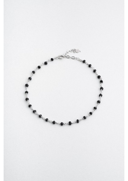 Oniks Işıltısı 18 Ayar Beyaz Altın Kaplama 25 cm Gümüş Hal Hal