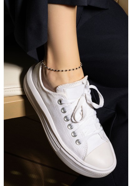 Oniks Işıltısı 18 Ayar Beyaz Altın Kaplama 25 cm Gümüş Hal Hal modelleri