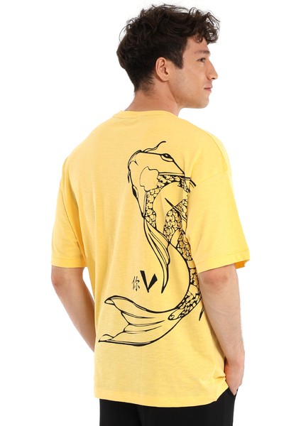 Noda Erkek Sarı Günlük Stil T-Shirt 24YETL18B10-SRI