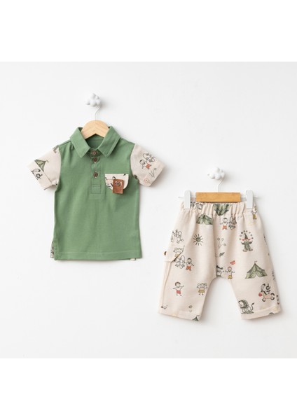 Baby Fou Çadır Baskı Polo Yaka Tshirt Takım