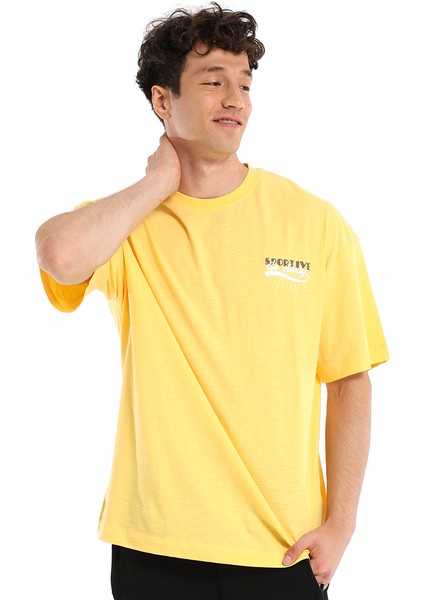 Sunglasses Erkek Sarı Günlük Stil T-Shirt 24YETL18B08-SRI