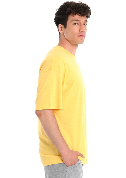 Island Erkek Sarı Günlük Stil T-Shirt 24YETL18B04-SRI