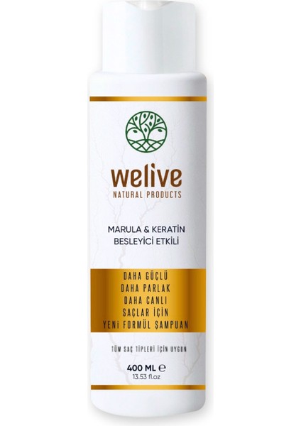 Welıve Marula & Keratin Besleyici Bakım Şampuanı 400 ml