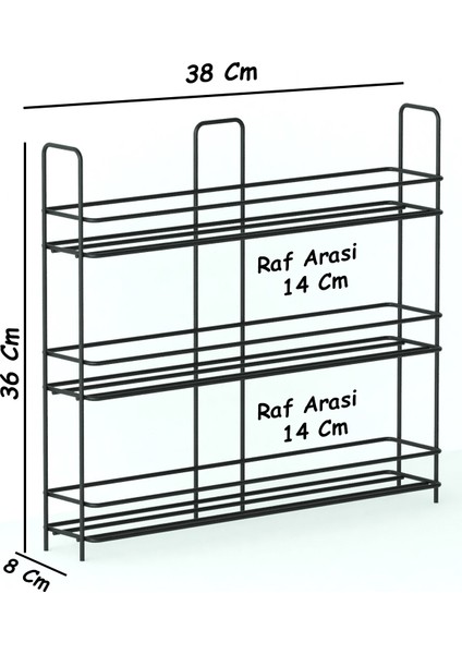 3 Katlı Mutfak Rafı Banyo Dolabı Çok Amaçlı Düzenleyici Baharatlık Masa Üstü Tezgah Raf Organizer